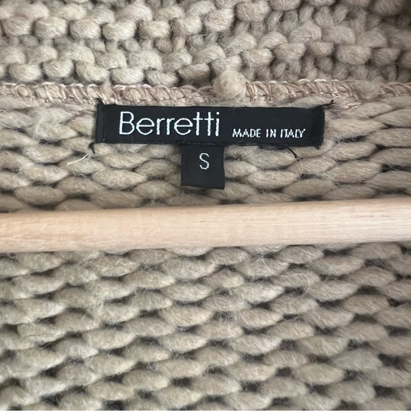 Berretti Made In Italy Chunky Cableknit Cardigan S Tan Cottagecore - Picture 3 of 6